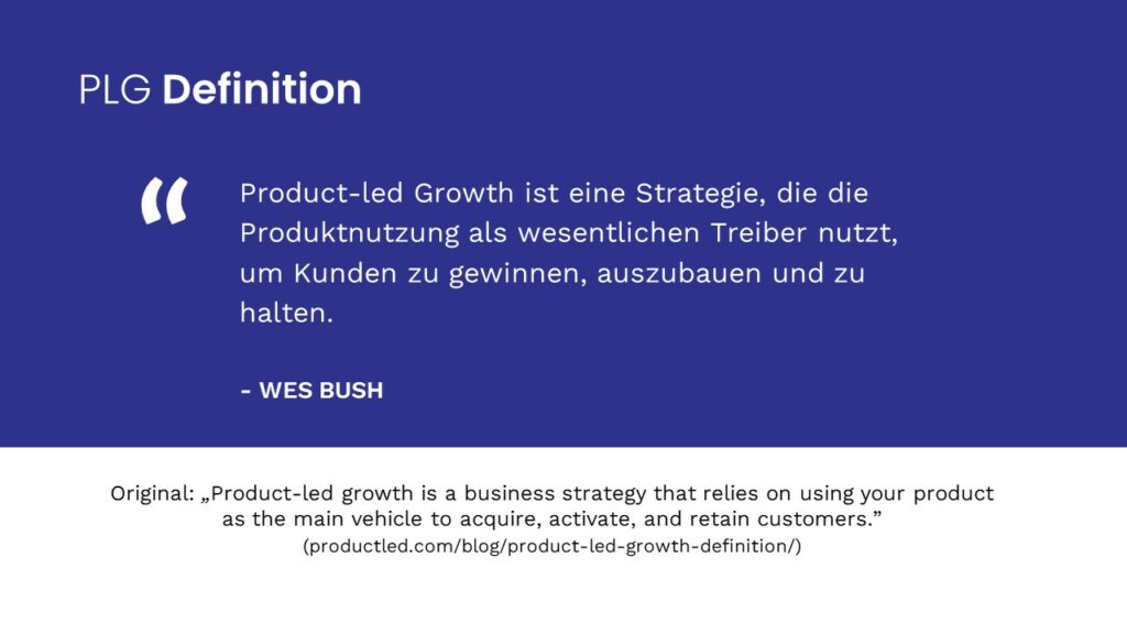 Definition von Product led Growth.