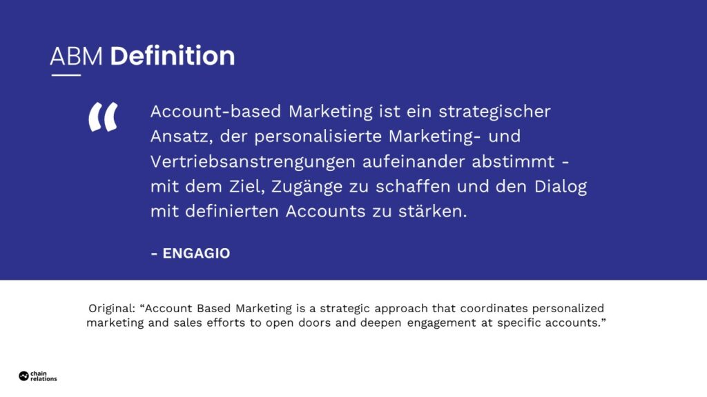 Definition von Account based Marketing.